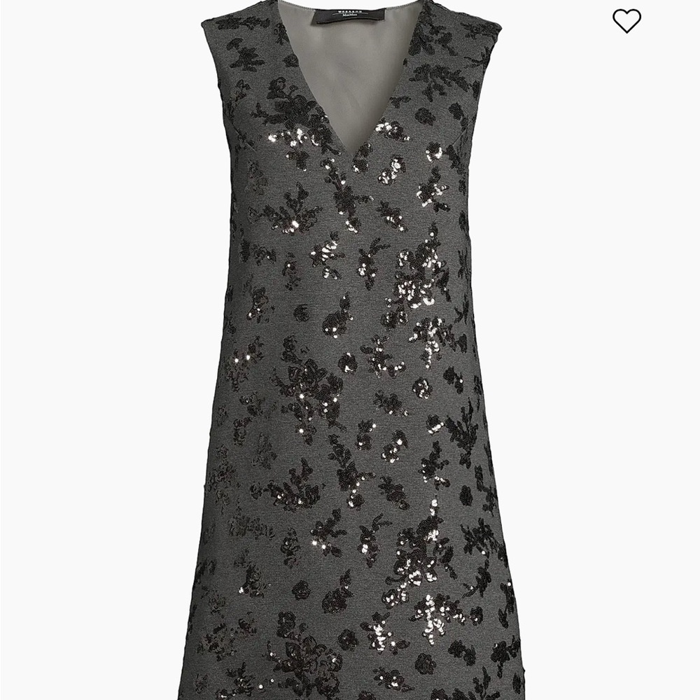 MaxMara Black and Silver Sheath Mini Dress